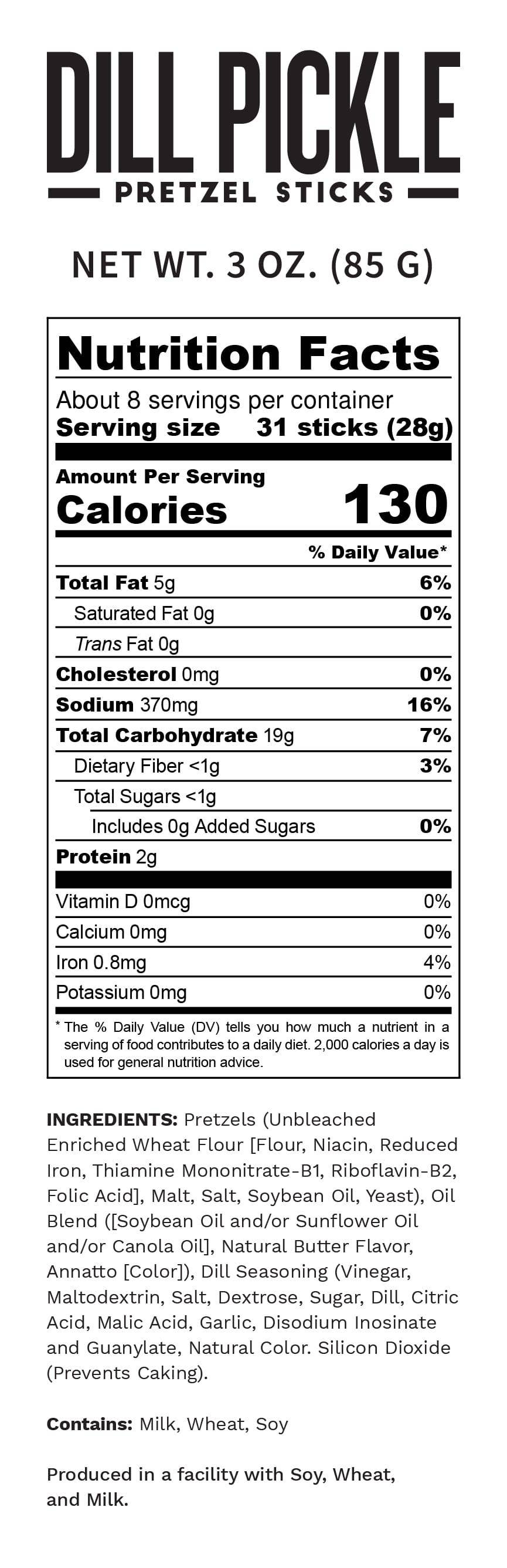 Dill Pickle Seasoned Pretzels 3.0oz