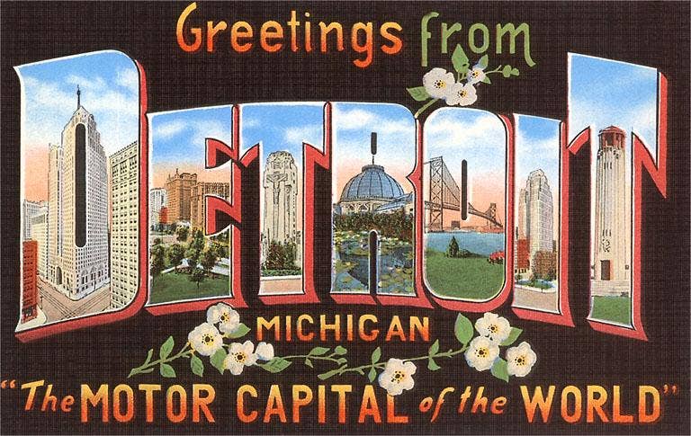 Postcard MI-391 Greetings from Detroit