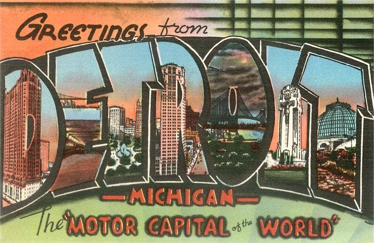 Postcard MI-544 Greetings from Detroit