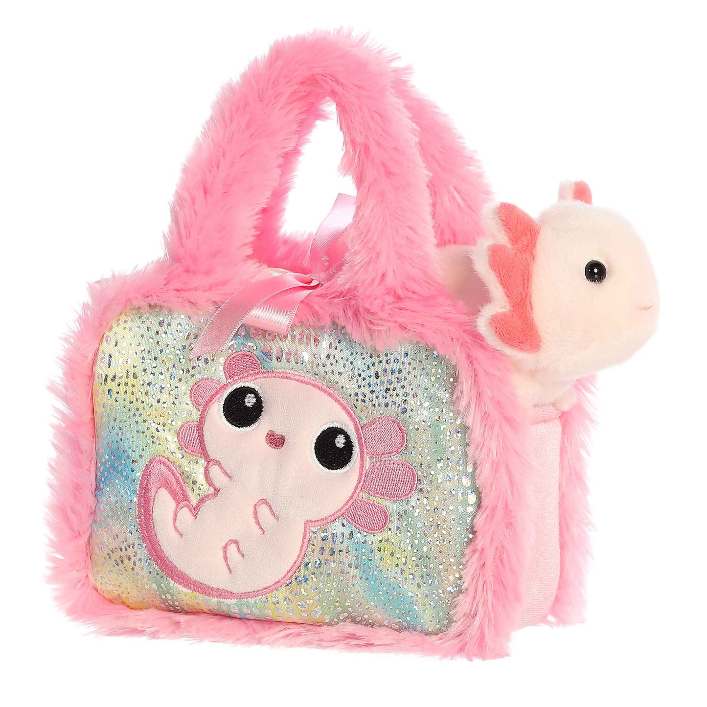 Pink Axolotl Plush + Purse