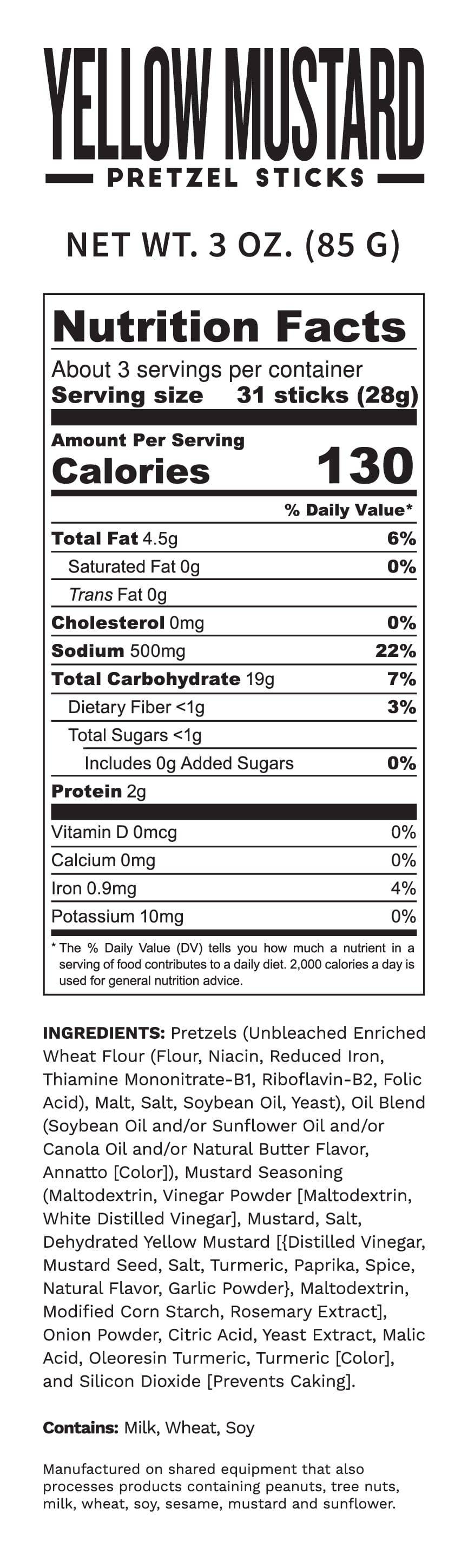 Yellow Mustard Seasoned Pretzels 3.0oz