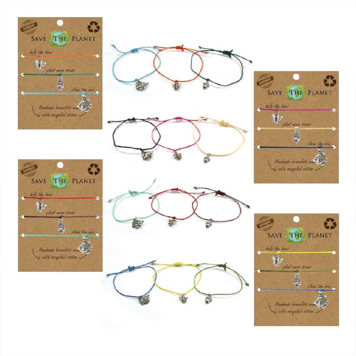 Save The Planet Bracelet - Brown backing