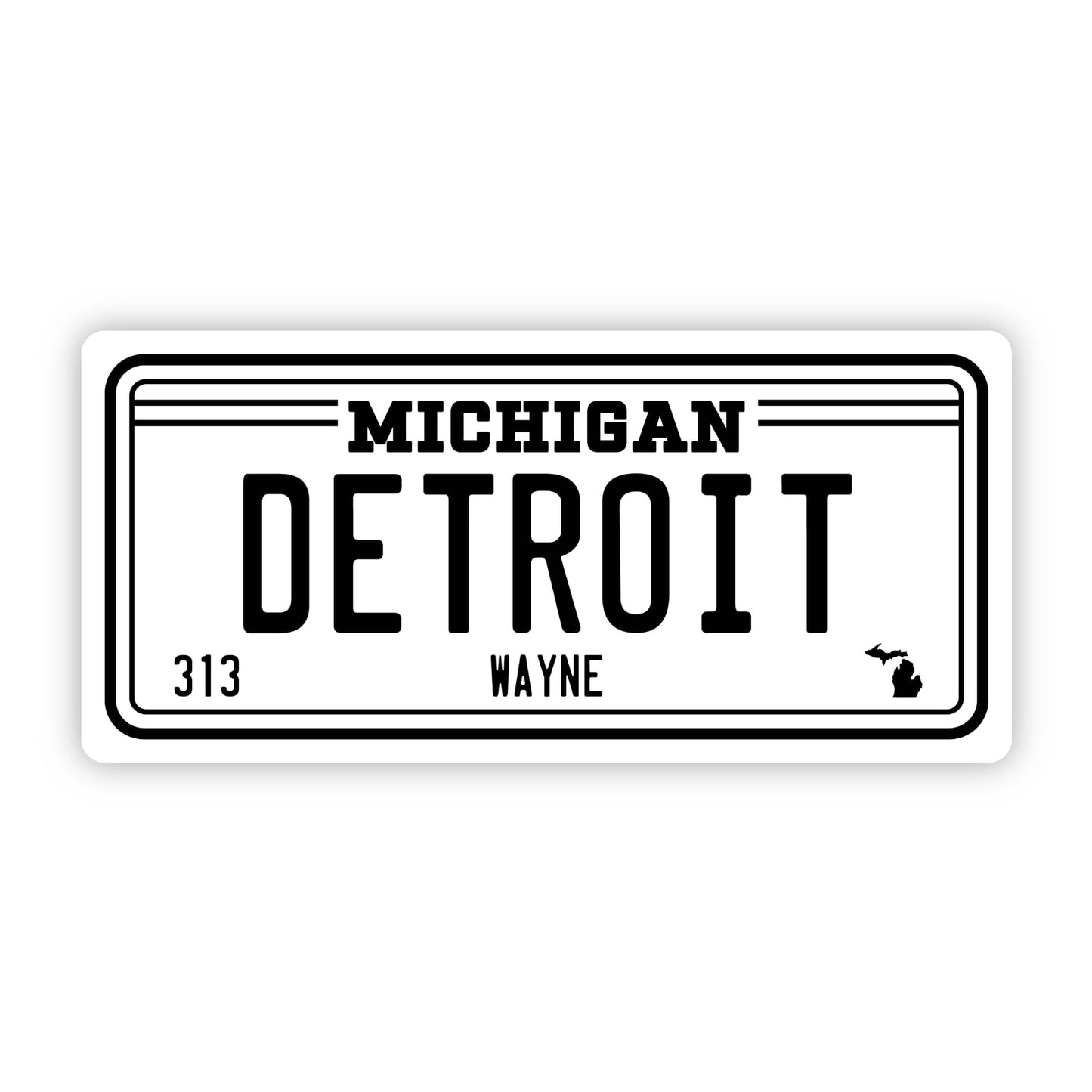 Detroit 313 License Plate Sticker