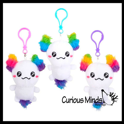 White Axolotl Plush on Clip