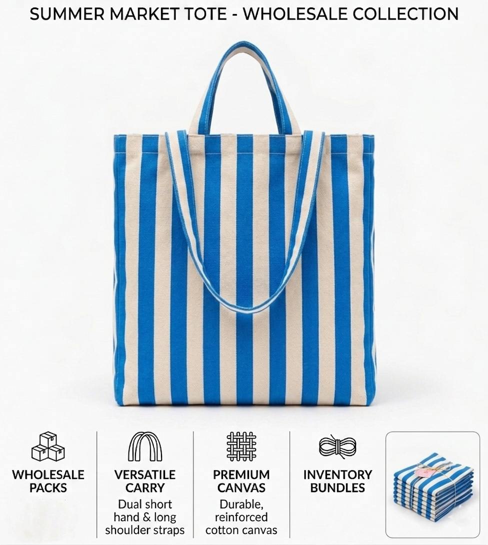Striped Canvas Tote bag - Alo Organic International