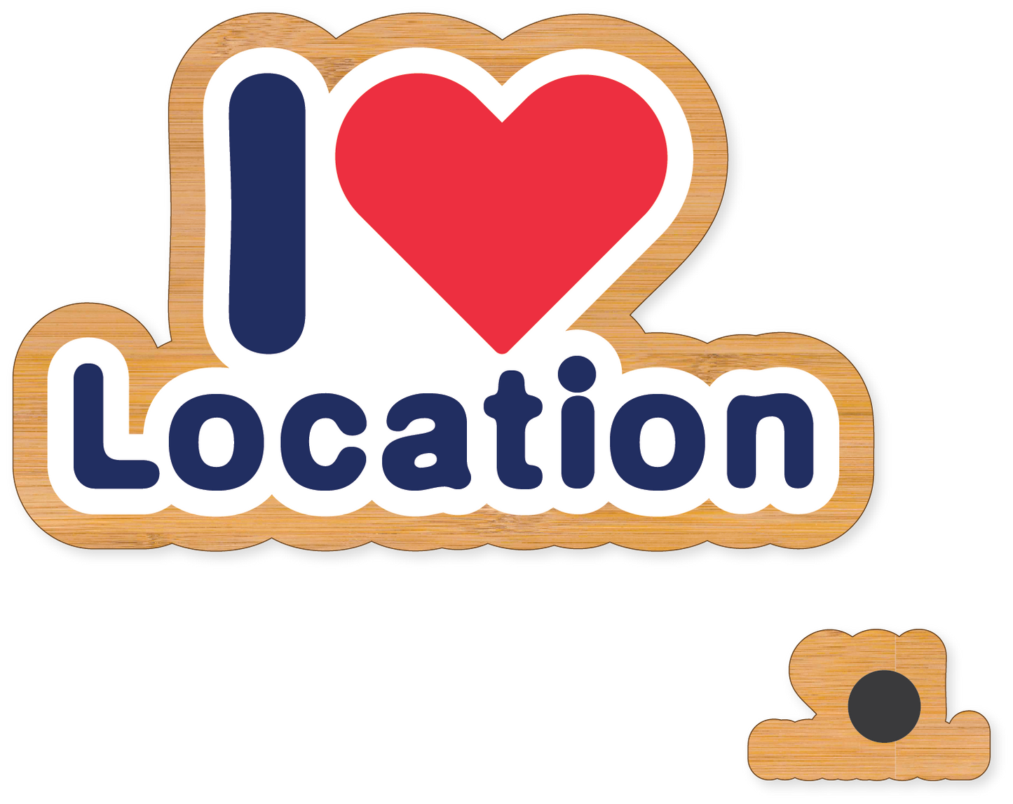 Morris Magnets - Magnet - I Heart Location: 1/4" Clear Acrylic Magnet