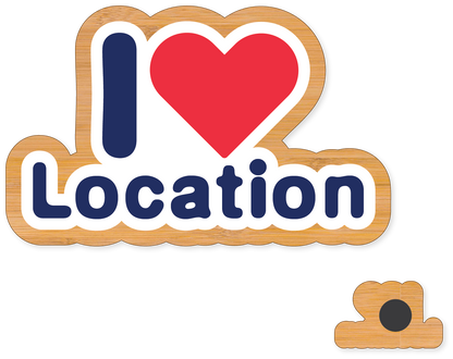 Morris Magnets - Magnet - I Heart Location: 1/4" Clear Acrylic Magnet