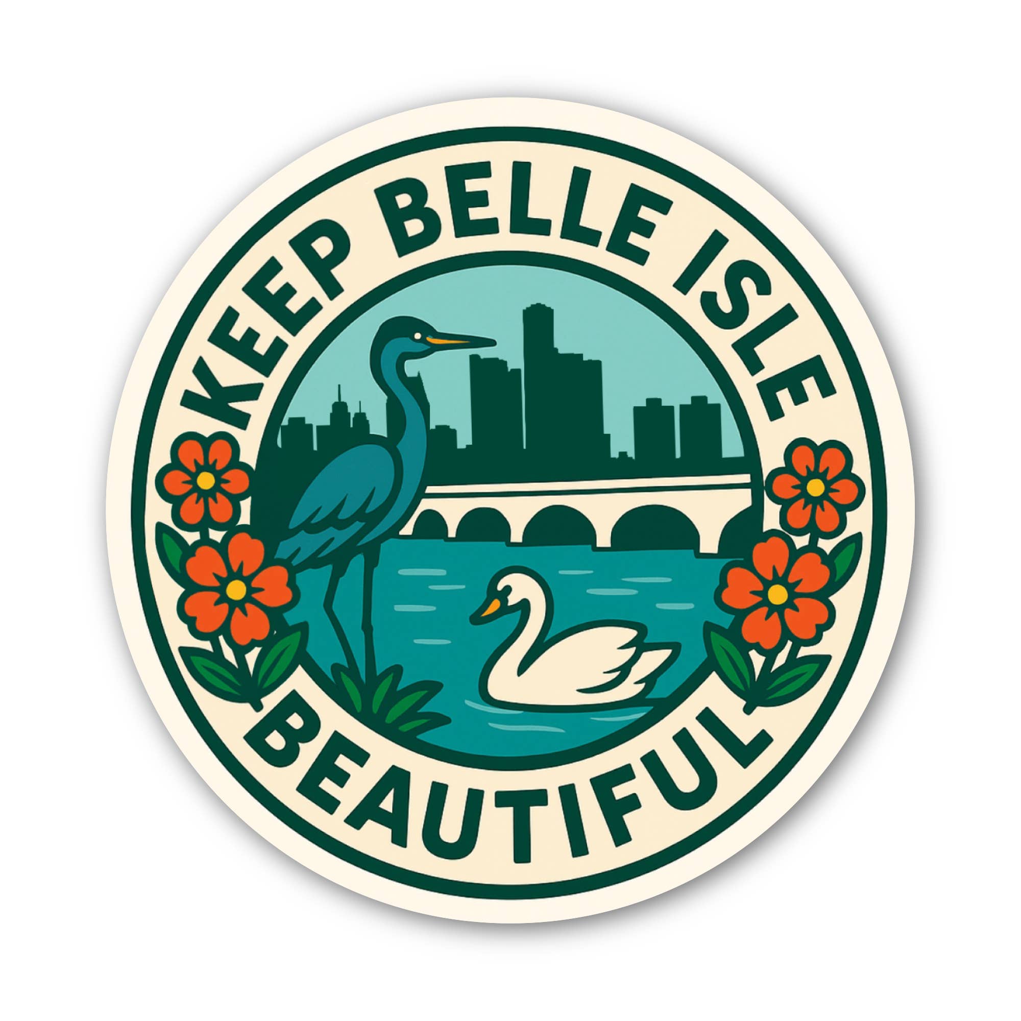 Keep Belle Isle Beautiful Circle Sticker 