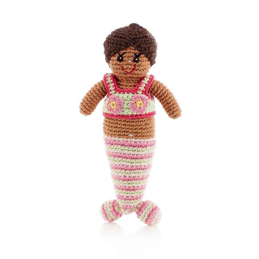 Pebble - “Pretty in Pink” Handcrafted Mermaid Rattle -Organic Cotton