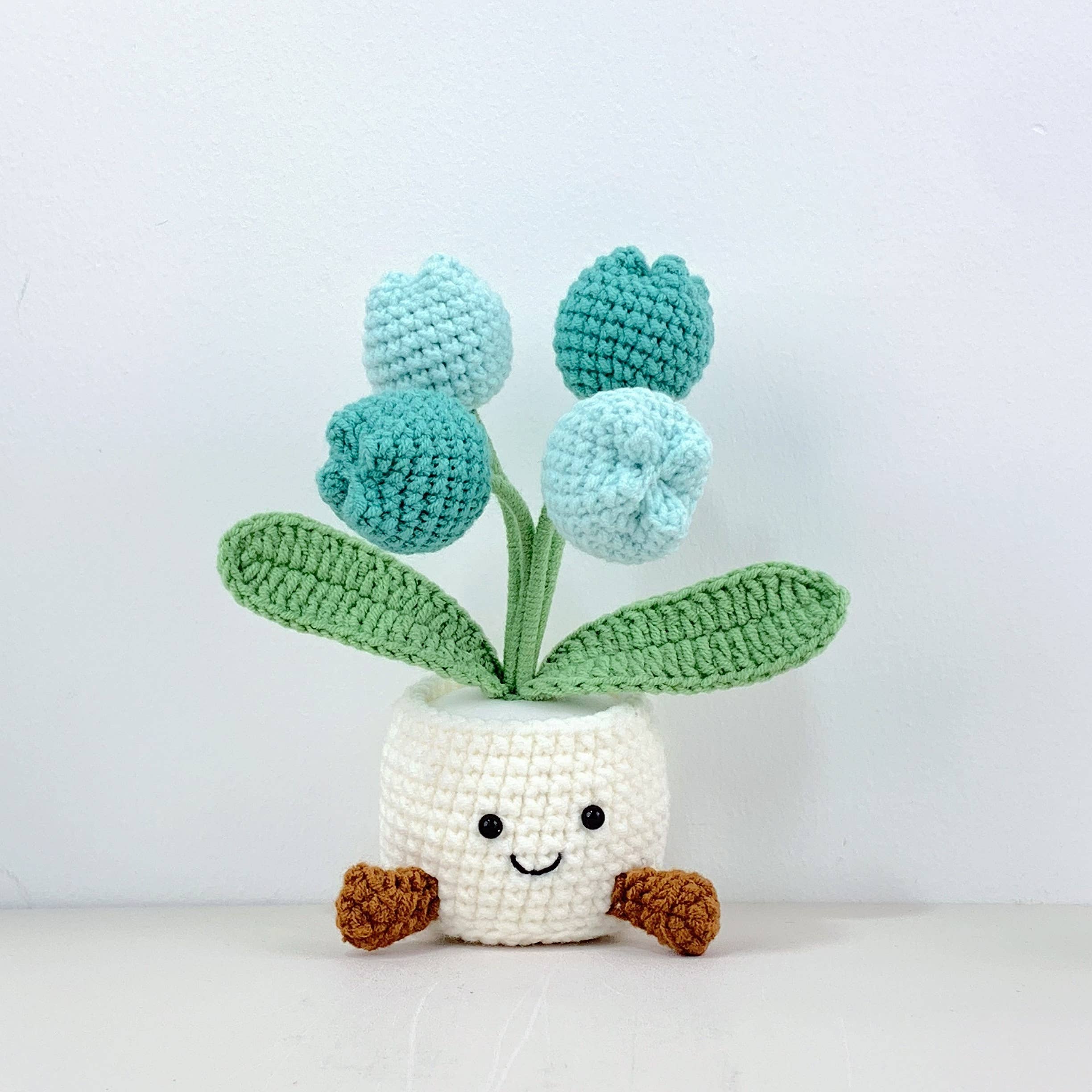 Lilyrosy（Duty free) - Crochet Tulip Flower Pot , Handmade Gifts for any Occasion