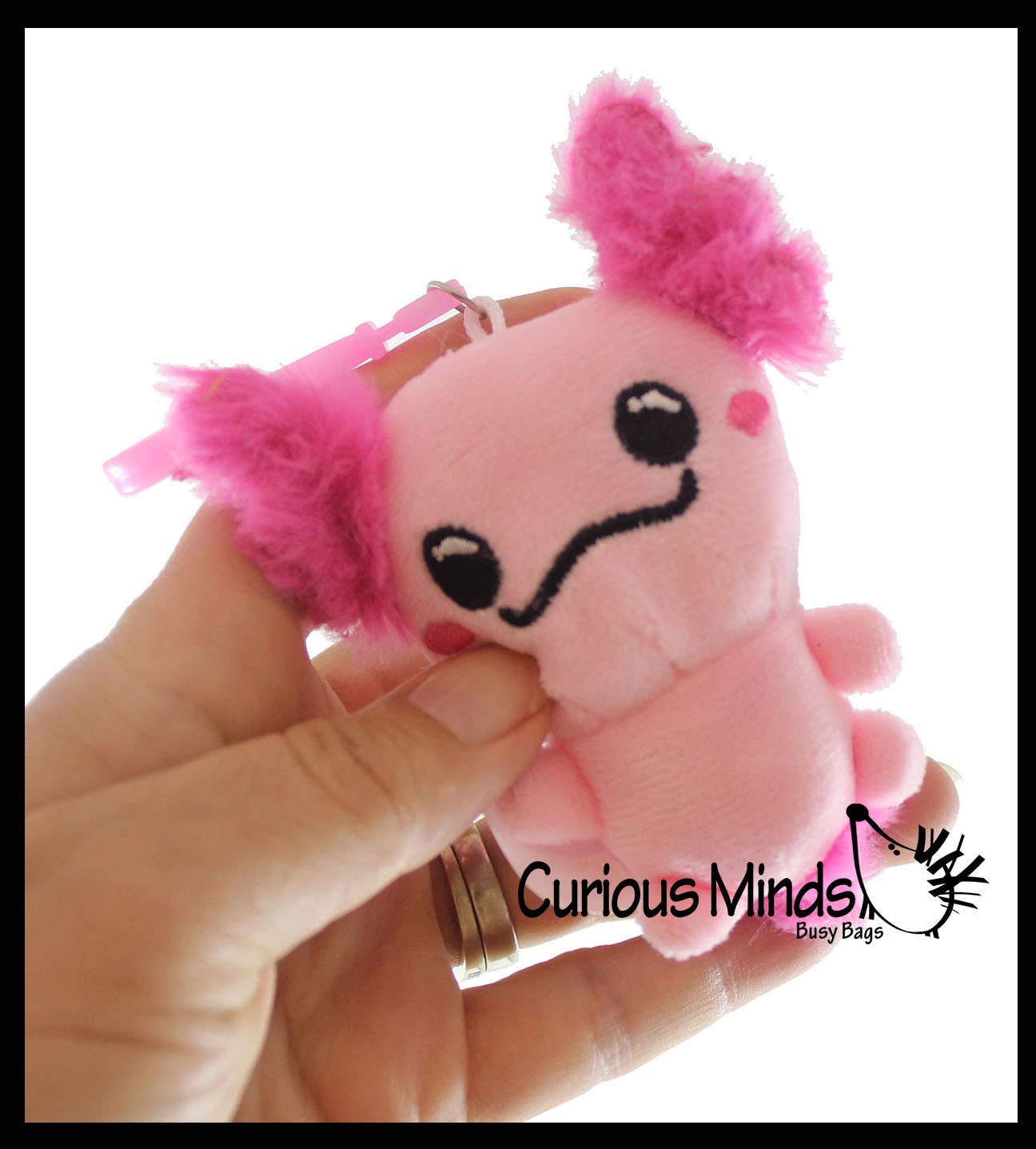 Axolotl Plush Clip-on Keychain