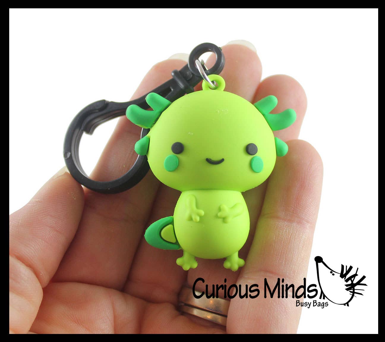 Rubber Axolotl Keychain Clip