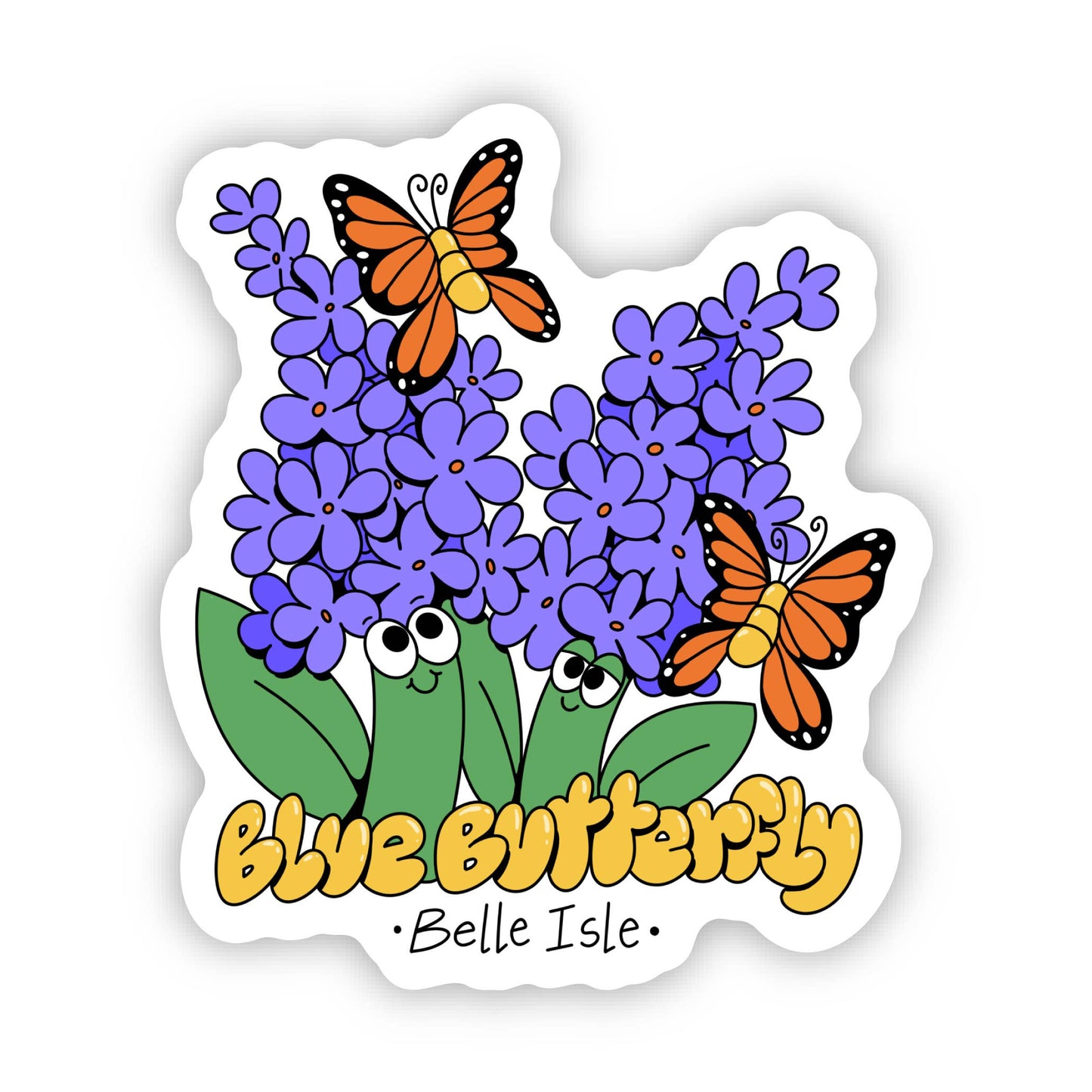 Belle Isle Blue Butterfly Sticker