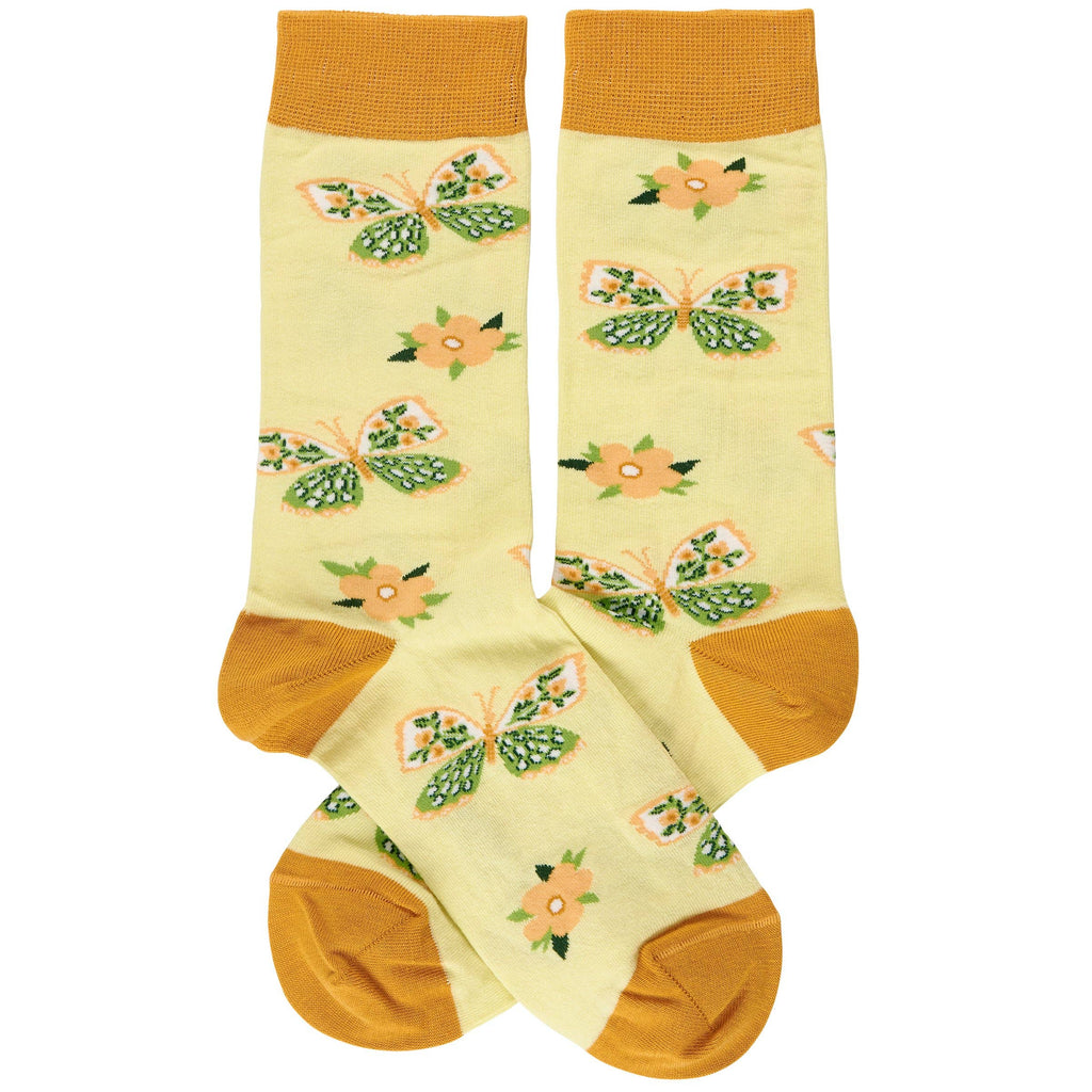 Primitives by Kathy - Yellow Butterfly Socks
