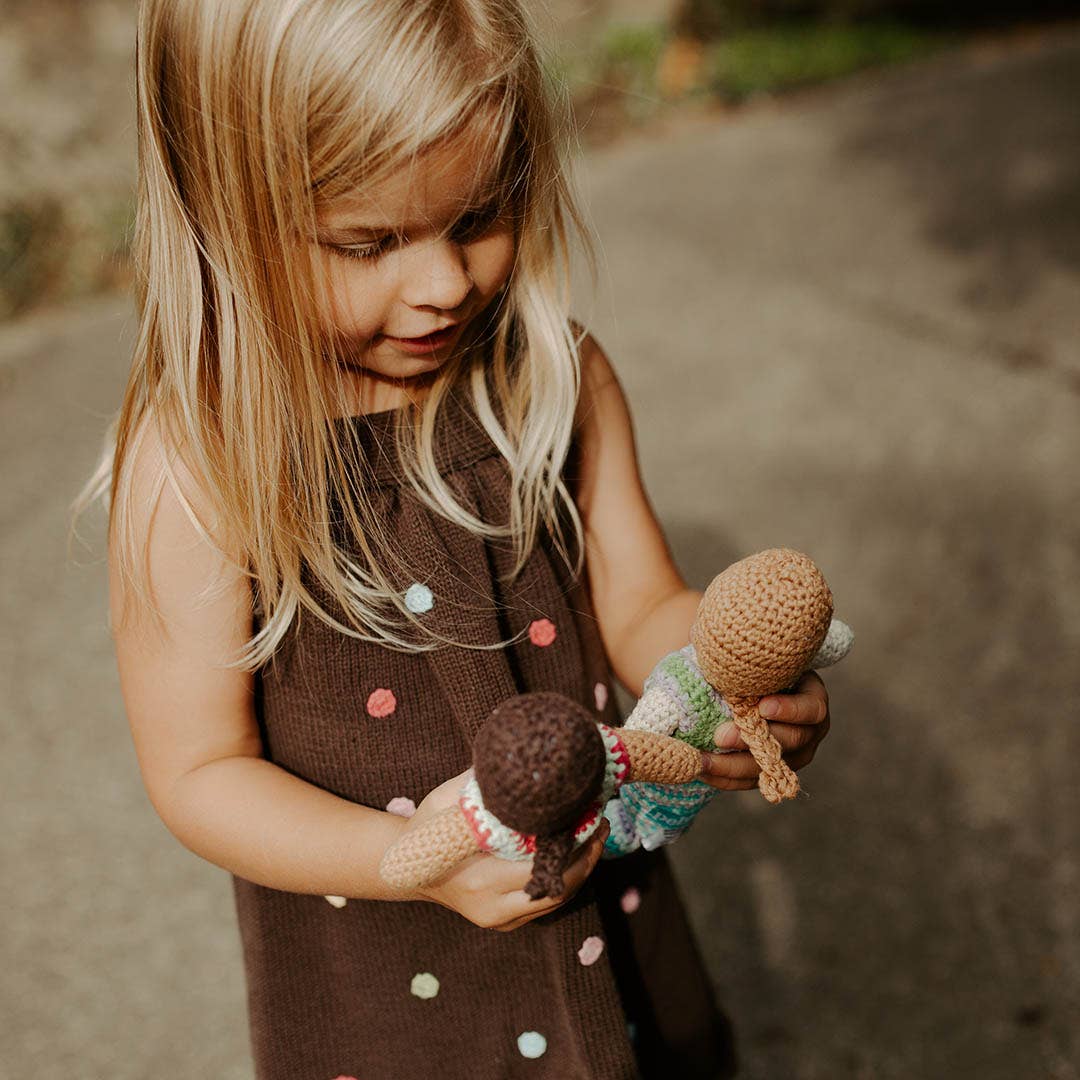 Pebble - Handcrafted Tiny Turquoise Mermaid Baby Rattle