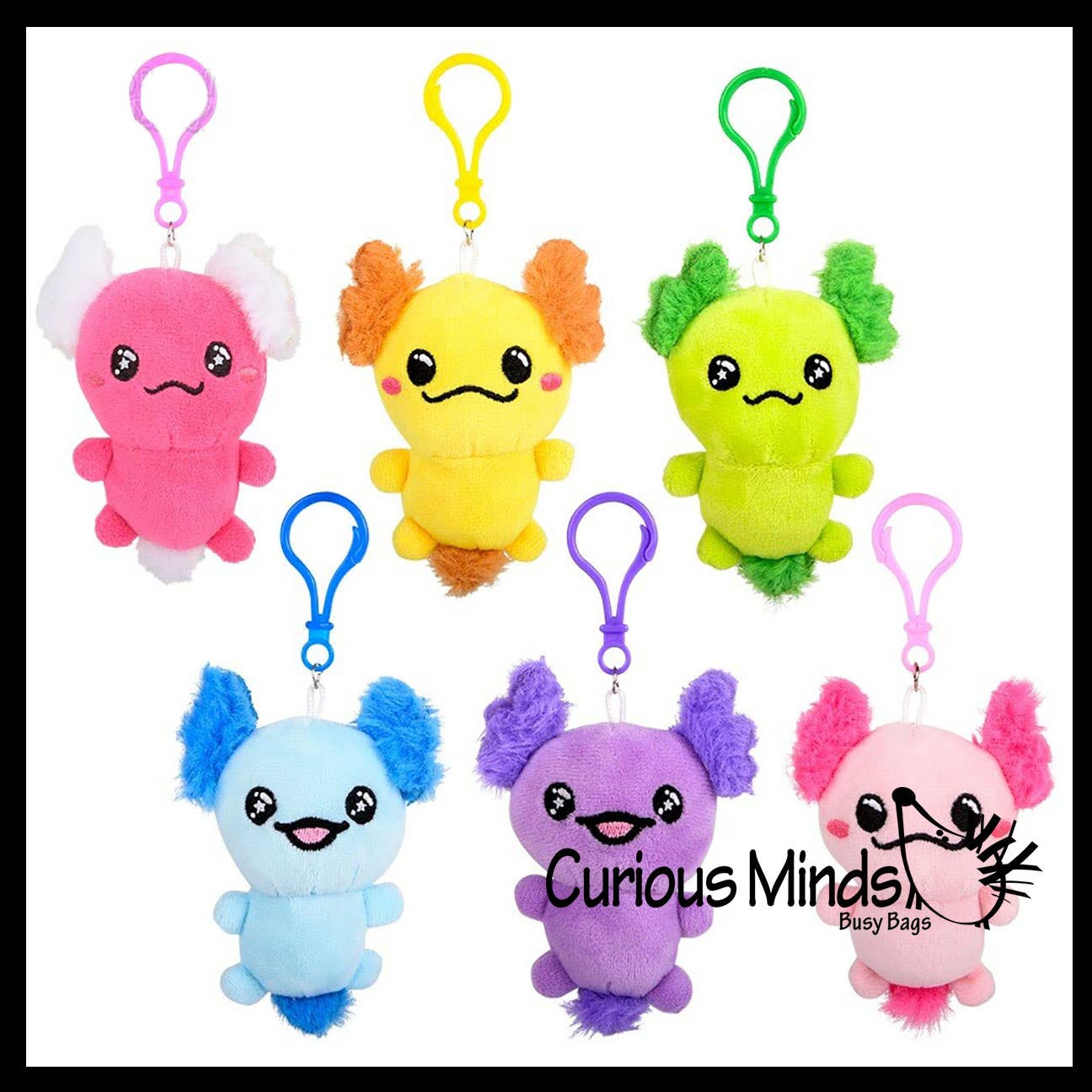 Axolotl Plush Clip-on Keychain