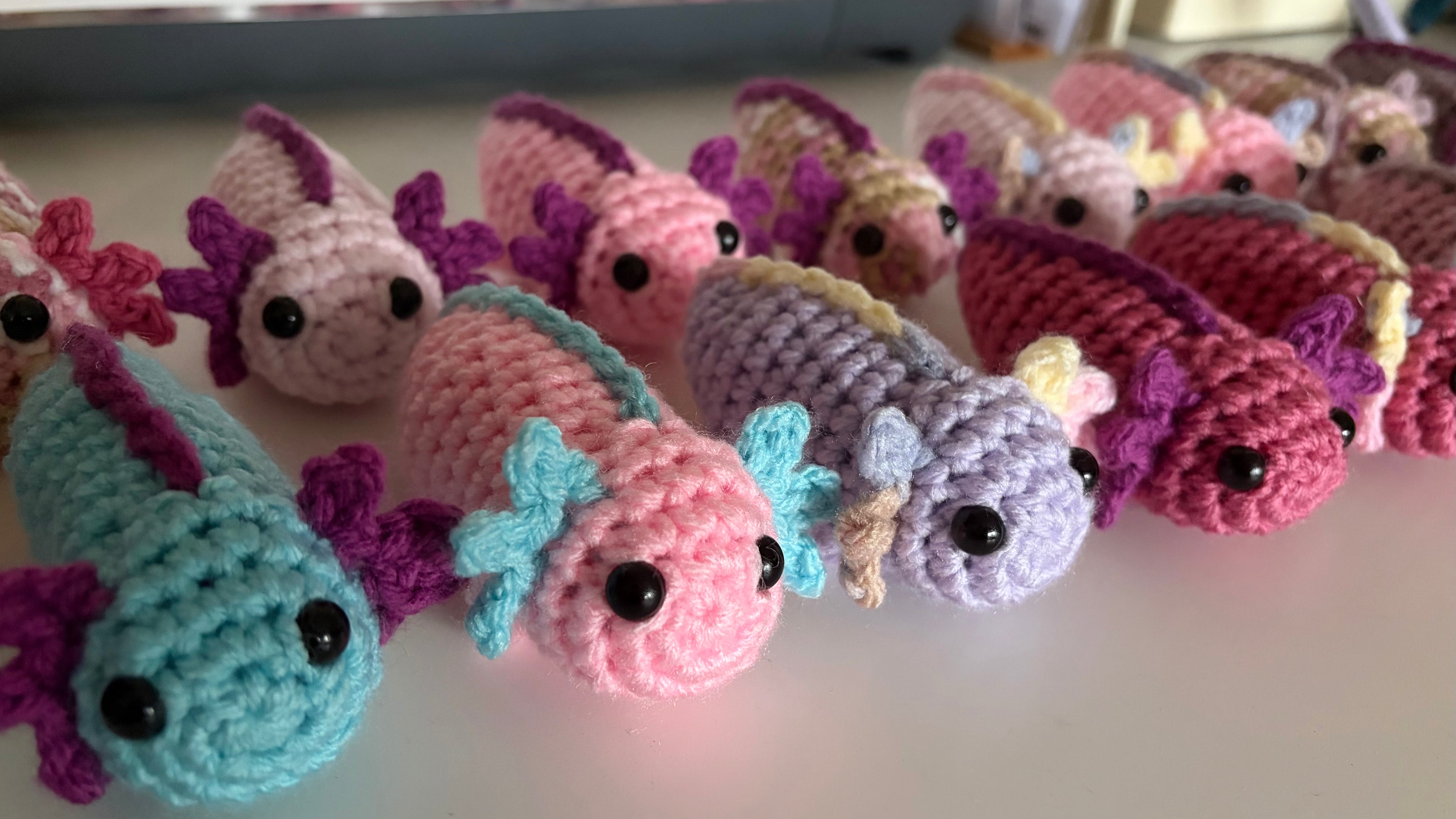 Mini Crochet Axolotl Plush
