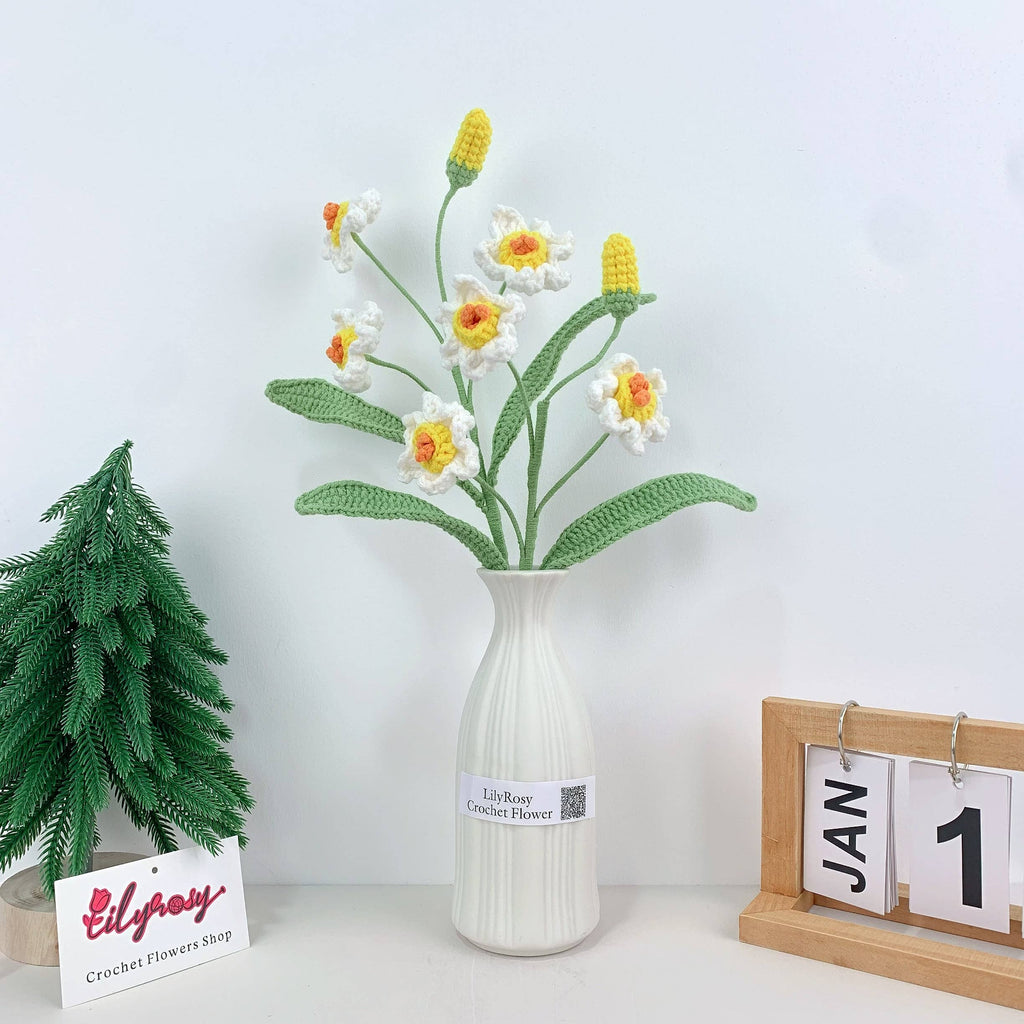 Lilyrosy（Duty free) - Crochet daffodil flower, Handmade Gifts for Valentine's Day
