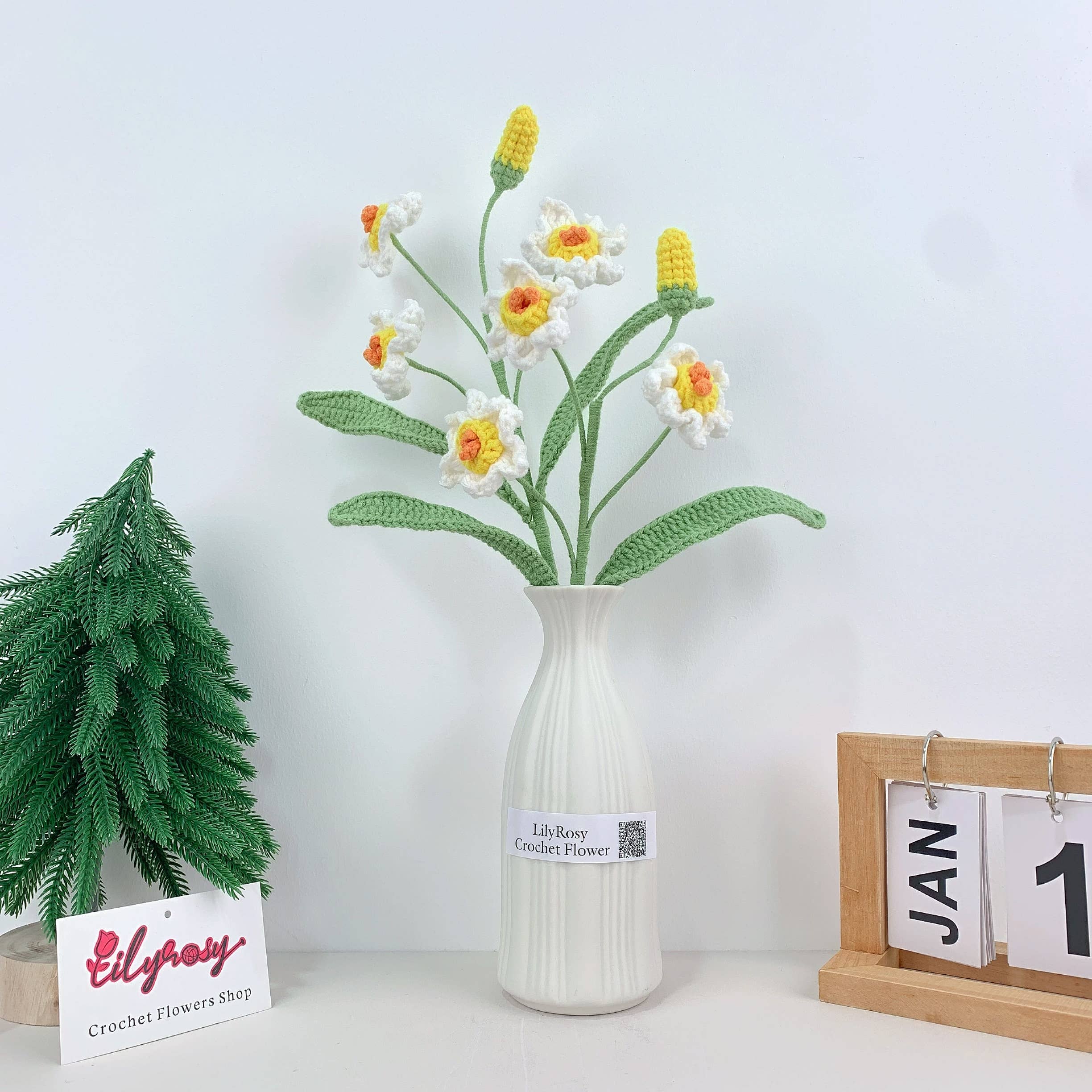Lilyrosy（Duty free) - Crochet daffodil flower, Handmade Gifts for Valentine's Day