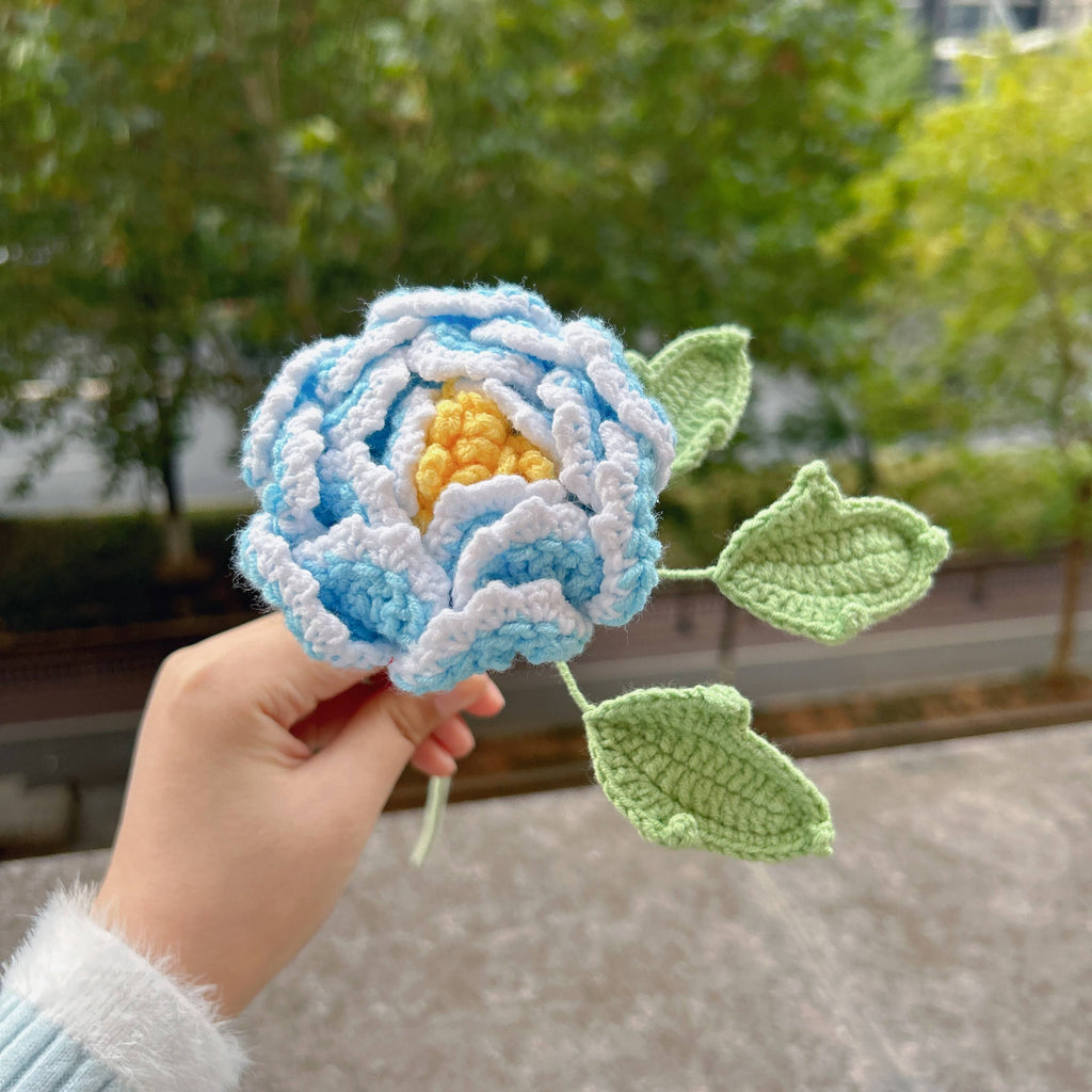Lilyrosy（Duty free) - Crochet Peony Flowers gift, Handmade Gift for her, Homedecor