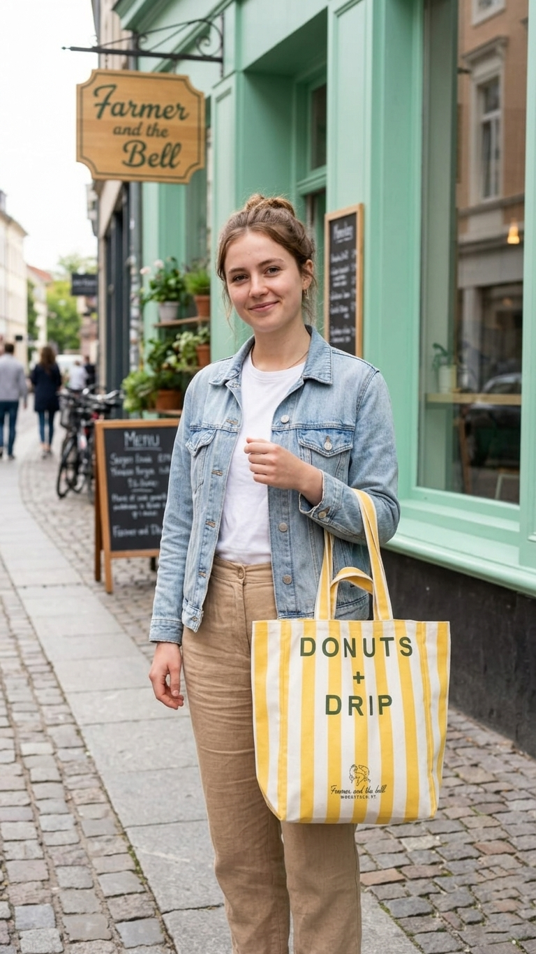 Striped Canvas Tote bag - Alo Organic International
