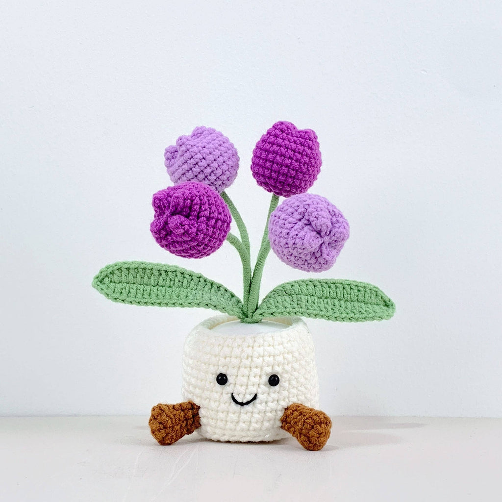 Lilyrosy（Duty free) - Crochet Tulip Flower Pot , Handmade Gifts for any Occasion