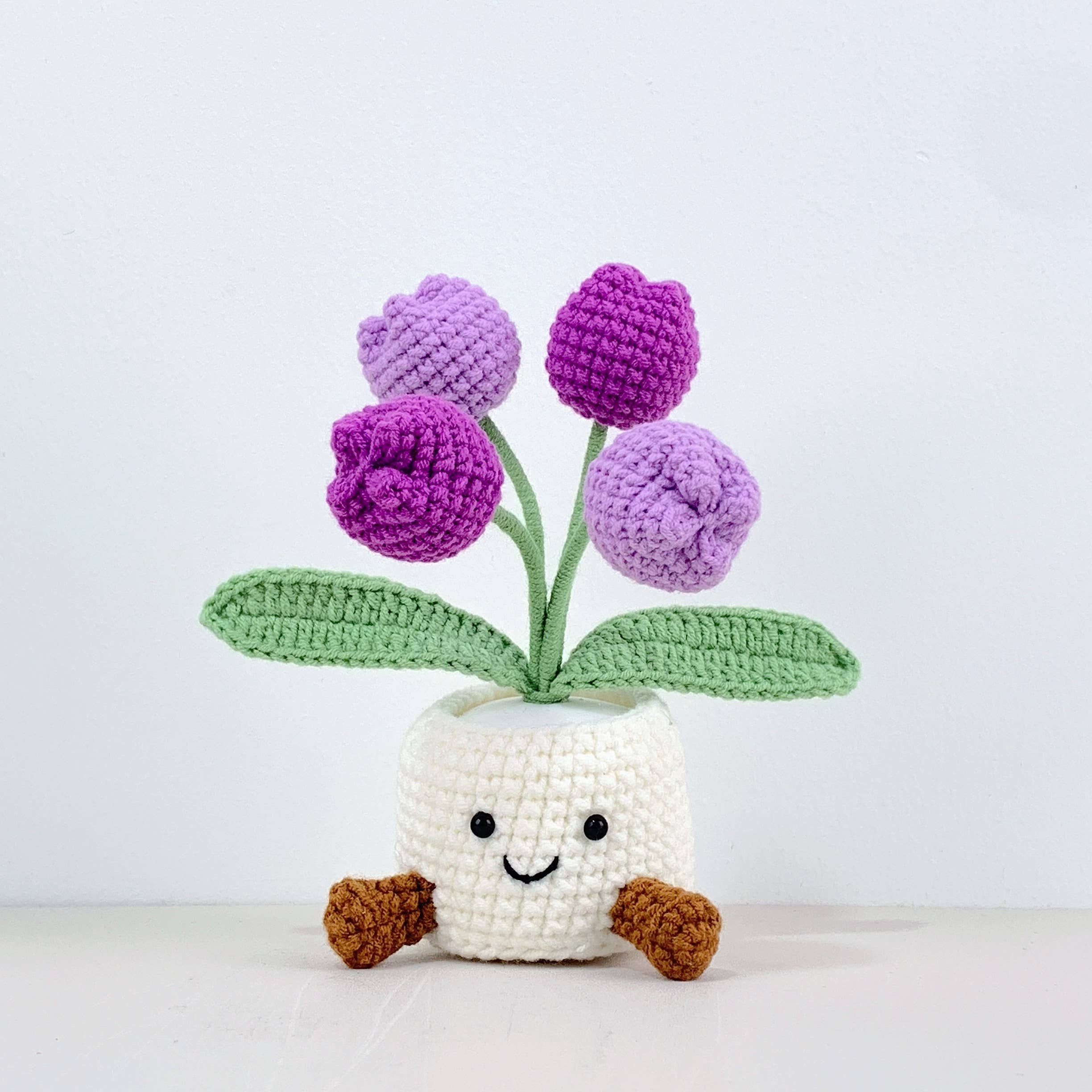 Lilyrosy（Duty free) - Crochet Tulip Flower Pot , Handmade Gifts for any Occasion
