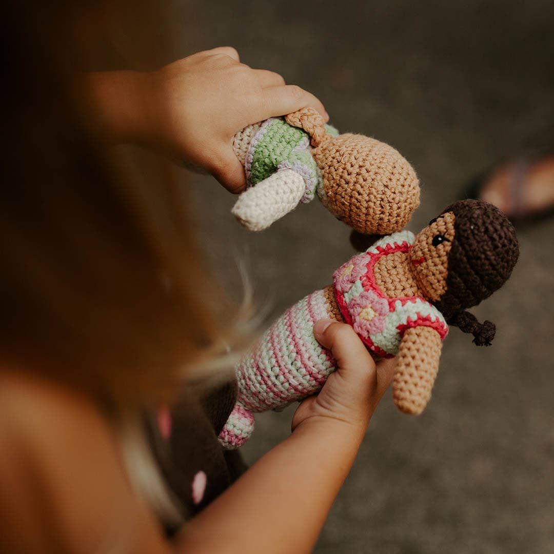 Pebble - Handcrafted Tiny Turquoise Mermaid Baby Rattle