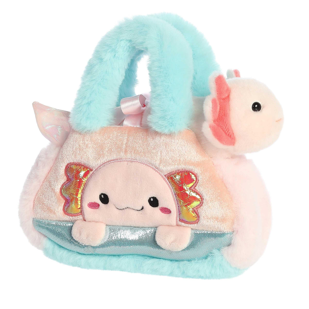 7.5" Peek-A-Boo Axolotl Purse