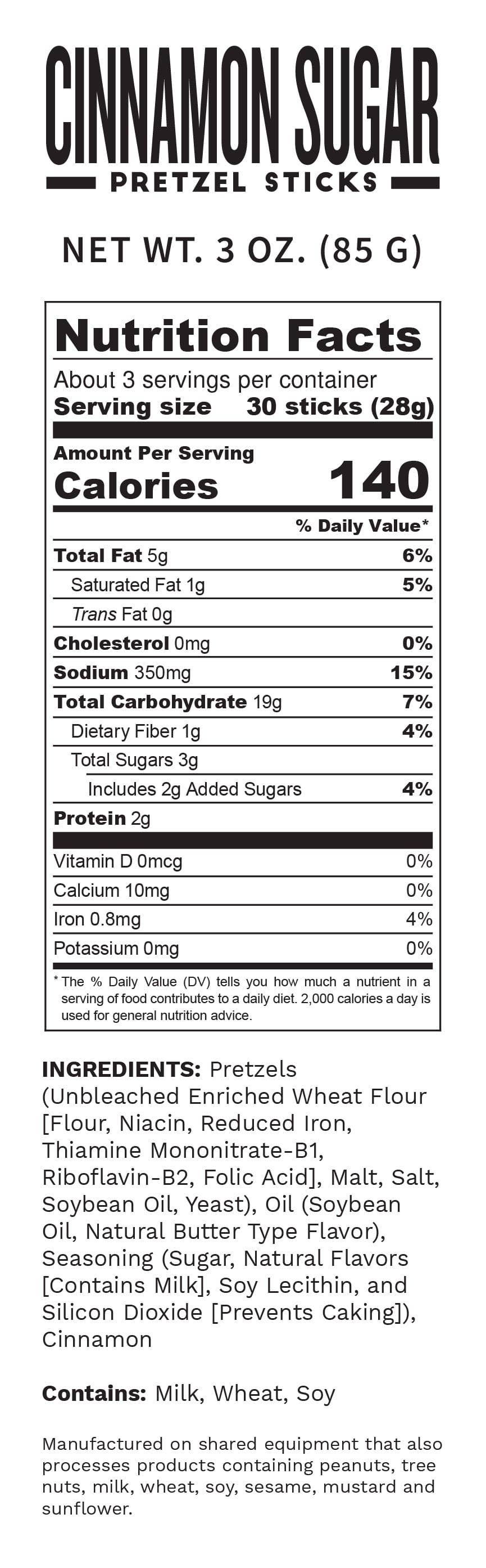 Cinnamon Sugar Seasoned Pretzels 3.0oz