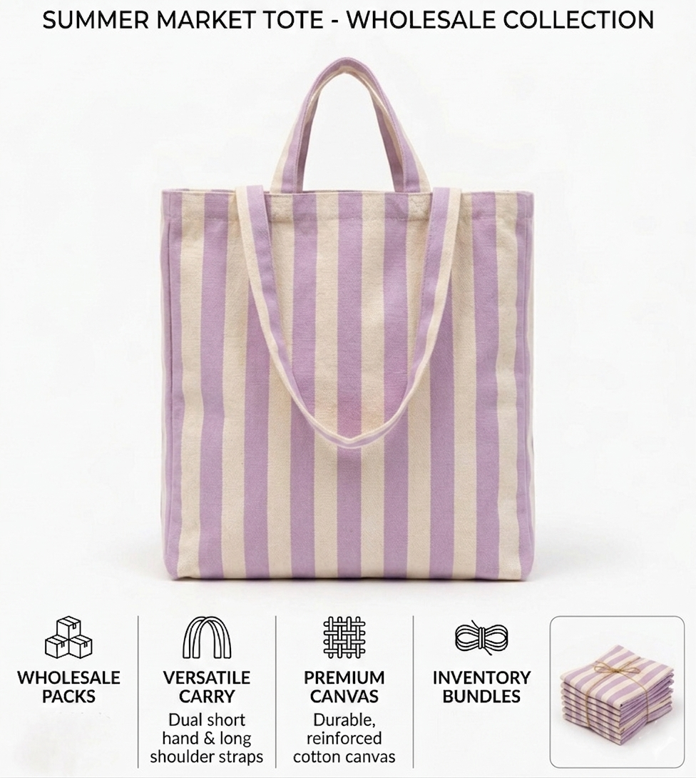 Striped Canvas Tote bag - Alo Organic International