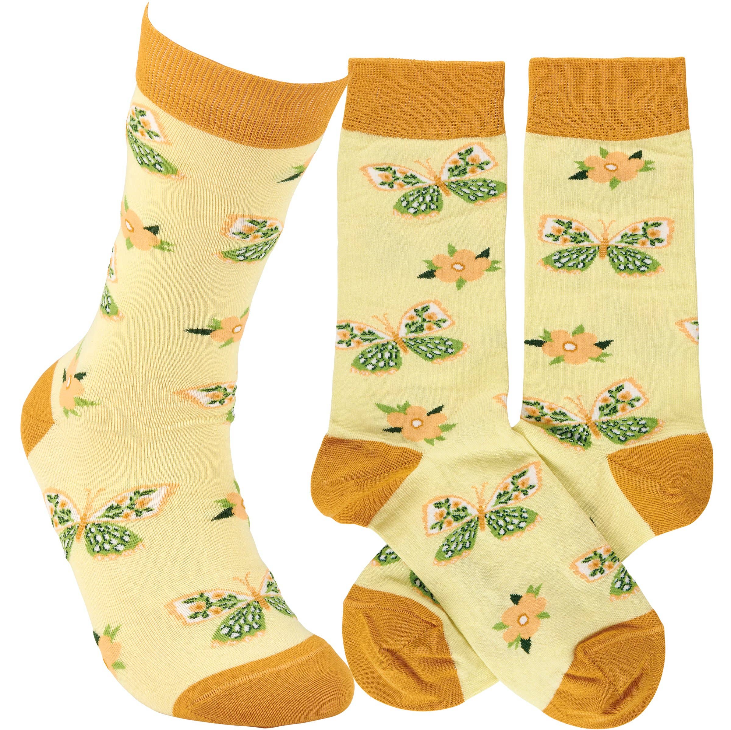 Primitives by Kathy - Yellow Butterfly Socks