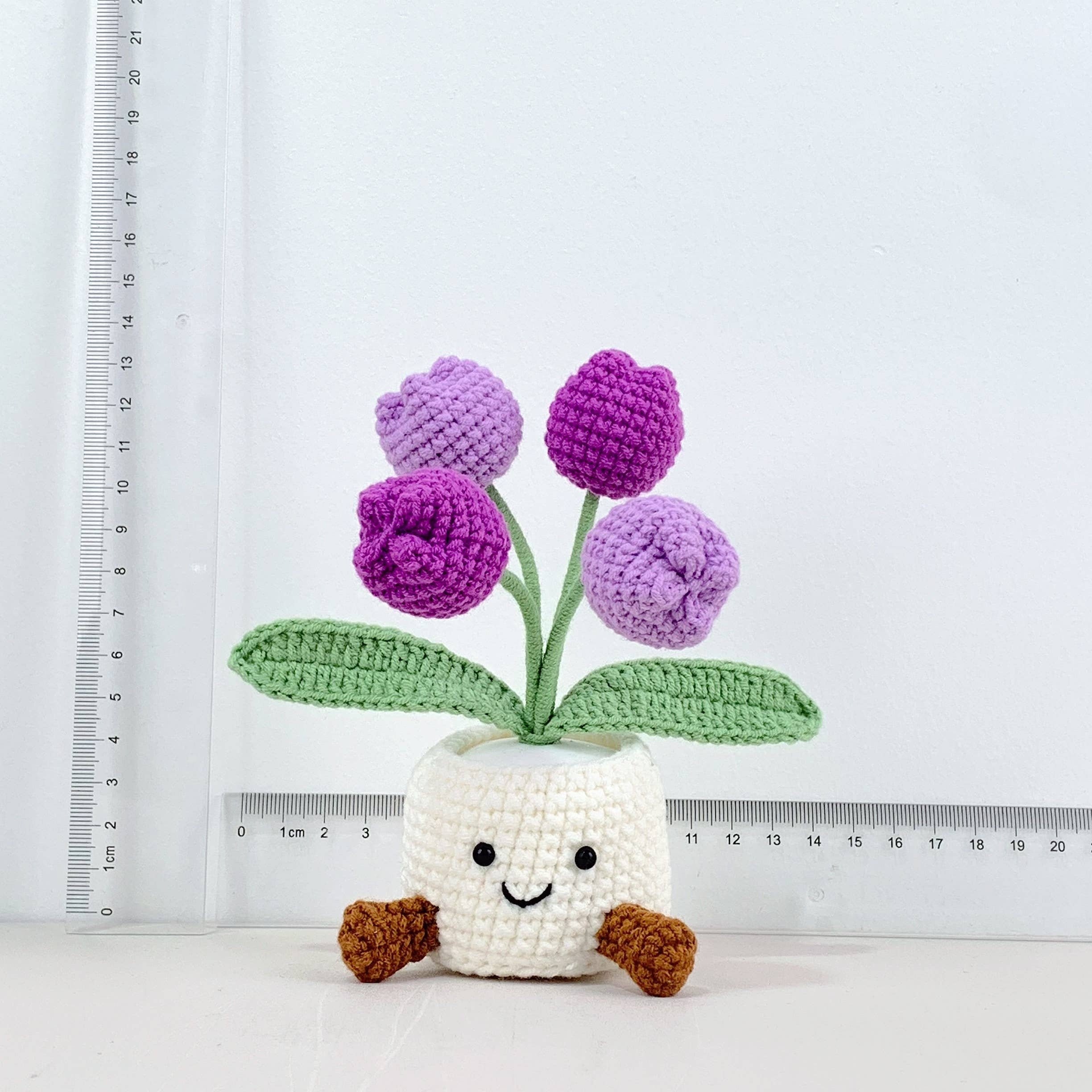Lilyrosy（Duty free) - Crochet Tulip Flower Pot , Handmade Gifts for any Occasion