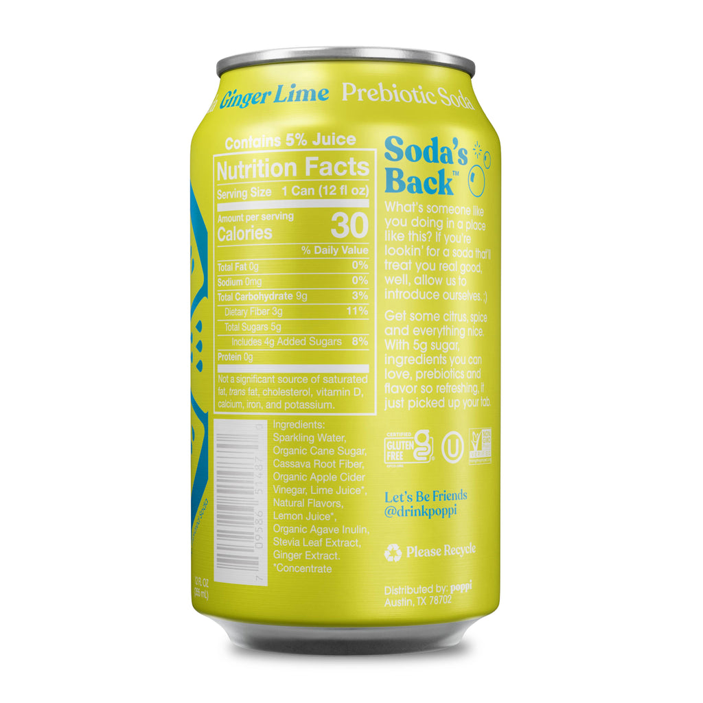 poppi - Poppi Prebiotic Soda, Ginger Lime, 12oz
