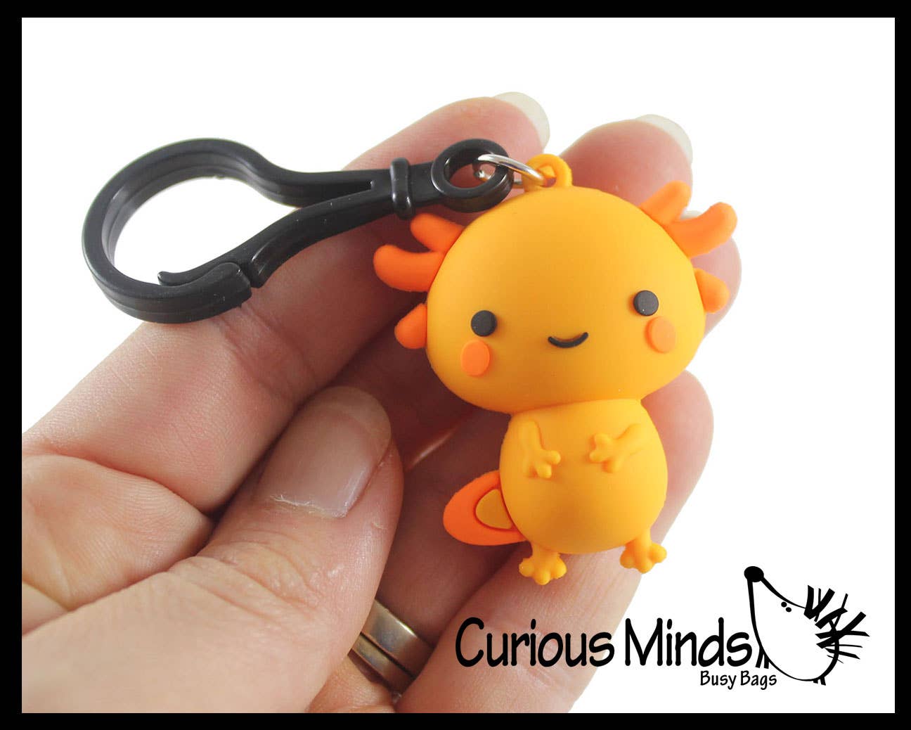Rubber Axolotl Keychain Clip