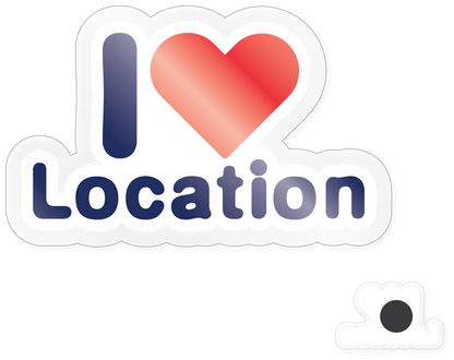 Morris Magnets - Magnet - I Heart Location: 1/4" Clear Acrylic Magnet