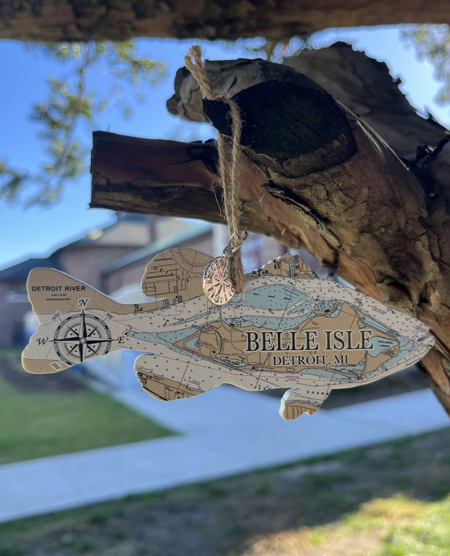 Belle Isle Wood Ornament - Fish Shape