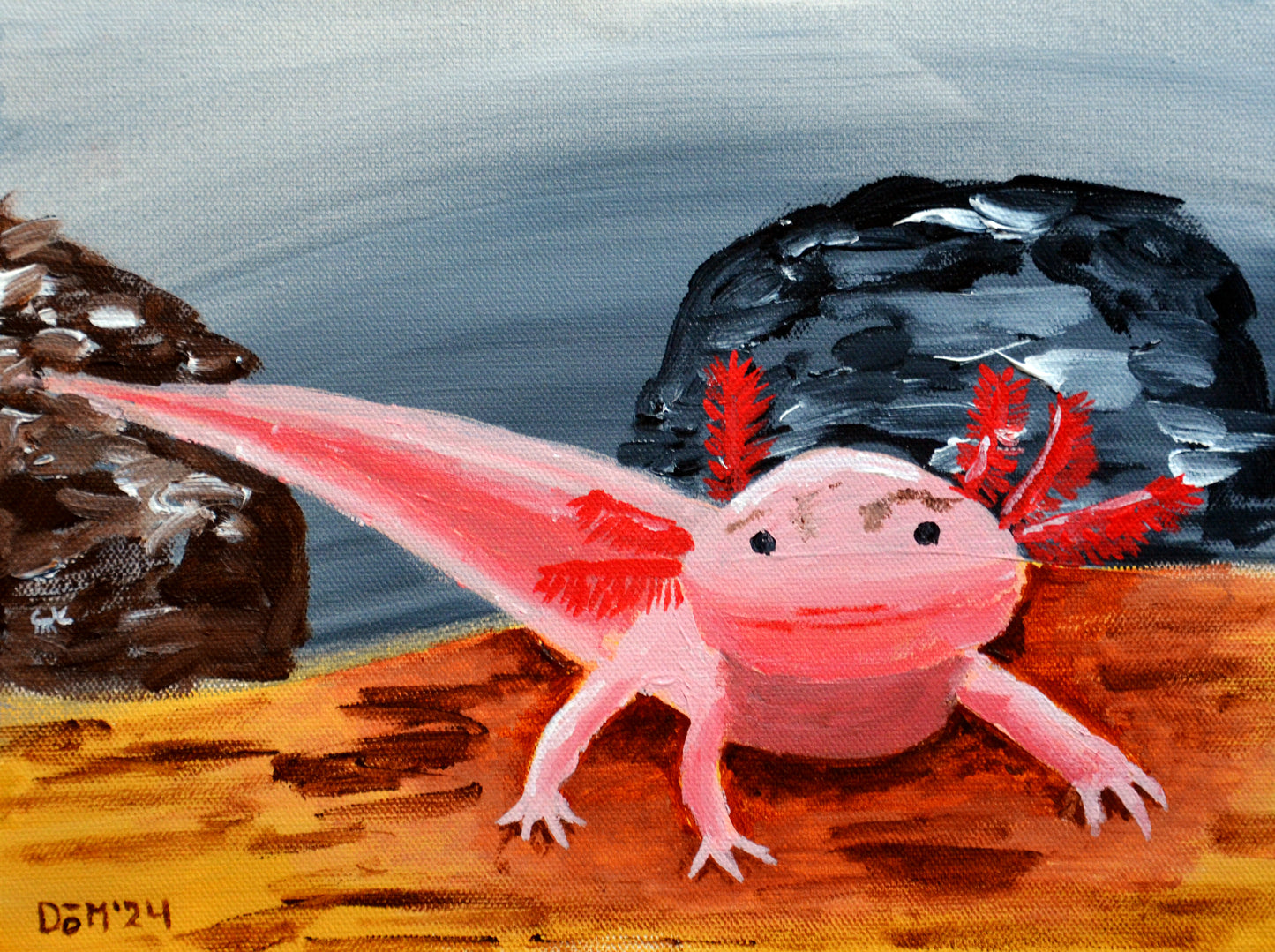 Axolotl Painted Magnet