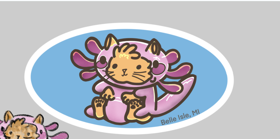 Cat Axolotl Sticker