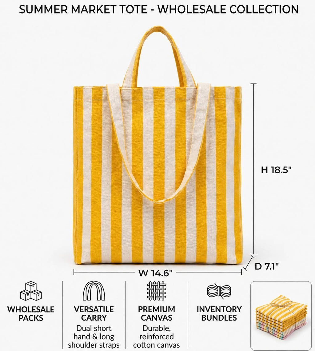Striped Canvas Tote bag - Alo Organic International
