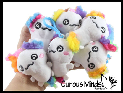 White Axolotl Plush on Clip
