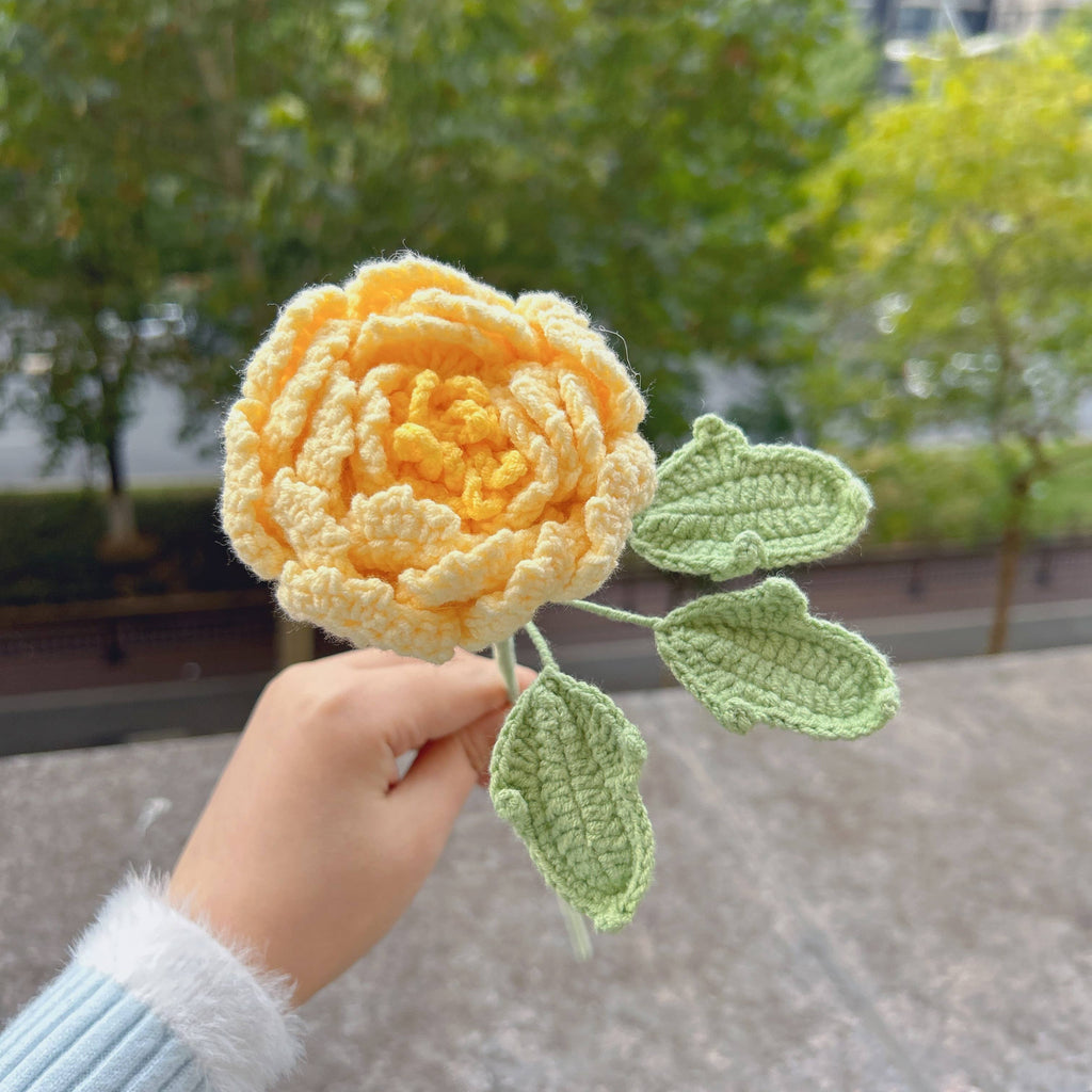Lilyrosy（Duty free) - Crochet Peony Flowers gift, Handmade Gift for her, Homedecor