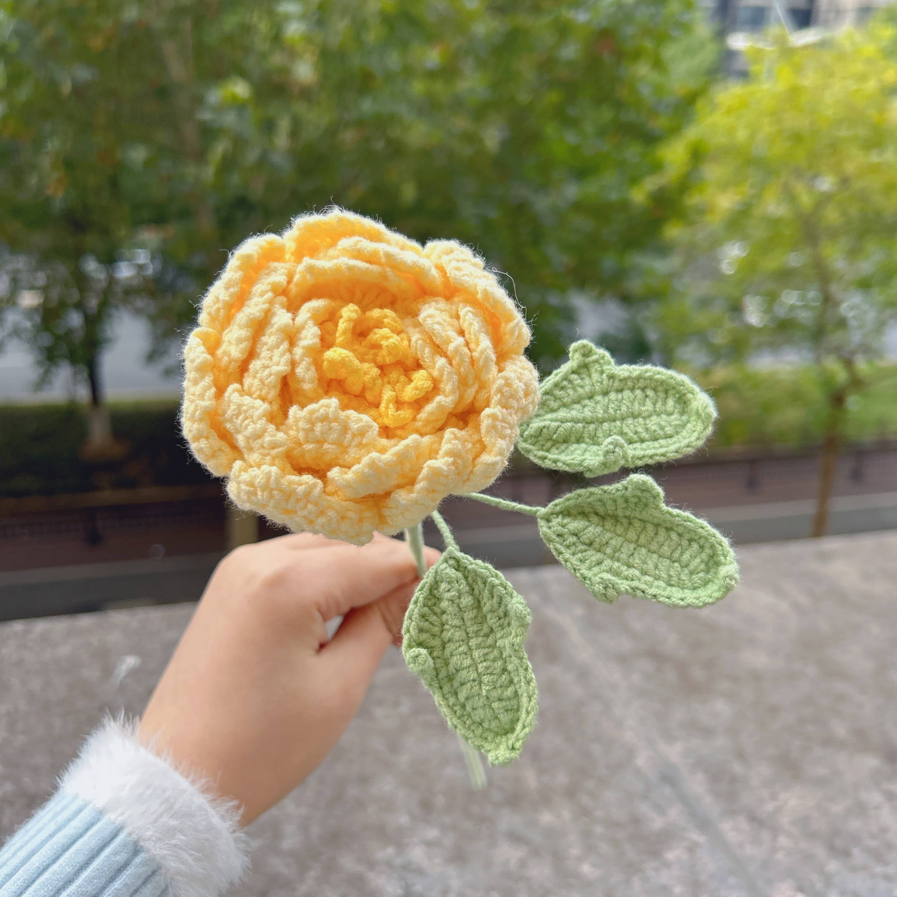 Lilyrosy（Duty free) - Crochet Peony Flowers gift, Handmade Gift for her, Homedecor