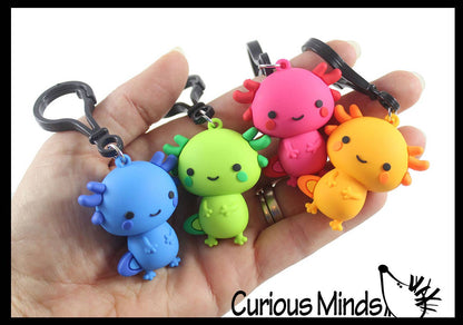Rubber Axolotl Keychain Clip