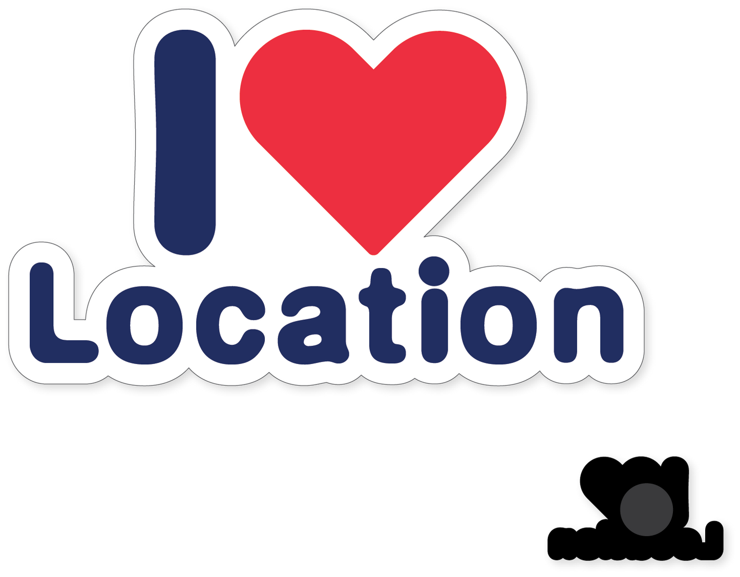 Morris Magnets - Magnet - I Heart Location: 1/4" Clear Acrylic Magnet