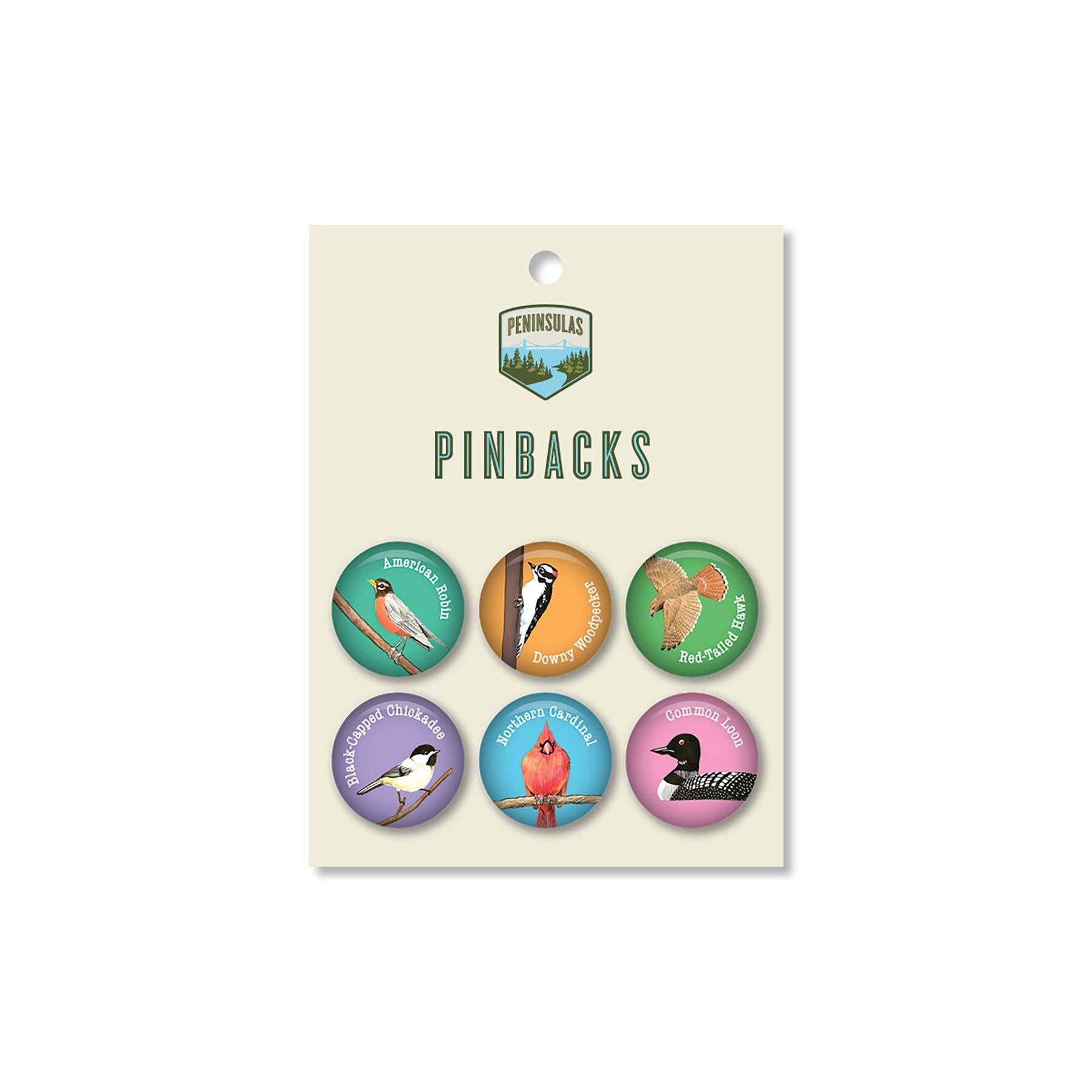 Michigan Birds Pinback Set (Set of 6)
