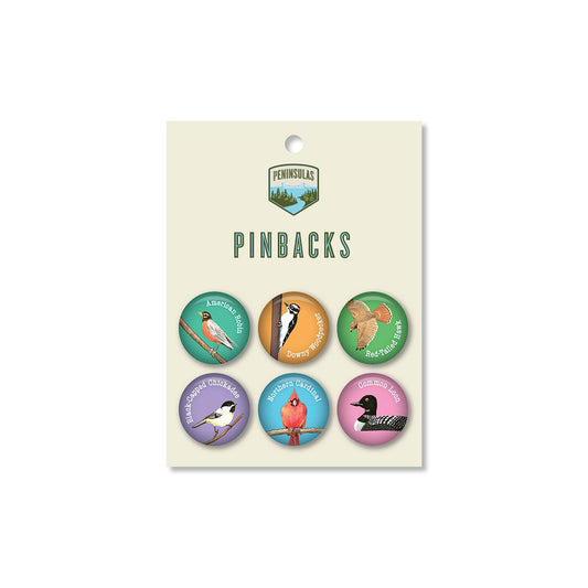 Michigan Birds Pinback Set (Set of 6)