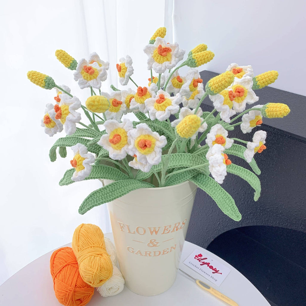 Lilyrosy（Duty free) - Crochet daffodil flower, Handmade Gifts for Valentine's Day