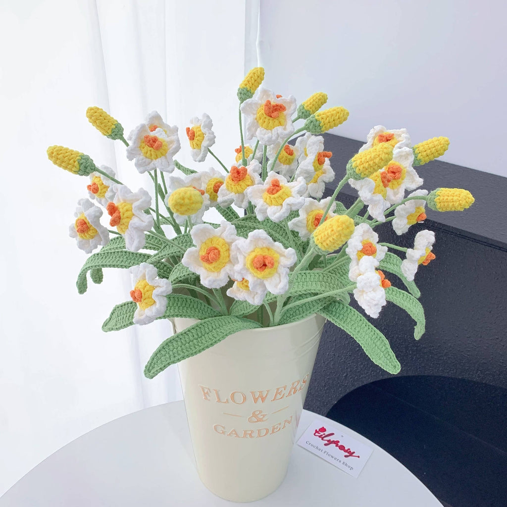 Lilyrosy（Duty free) - Crochet daffodil flower, Handmade Gifts for Valentine's Day