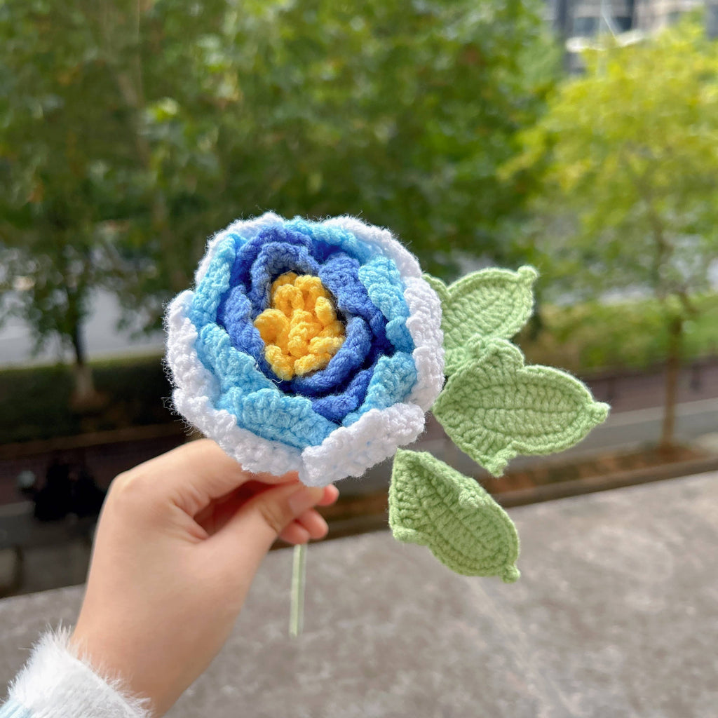 Lilyrosy（Duty free) - Crochet Peony Flowers gift, Handmade Gift for her, Homedecor